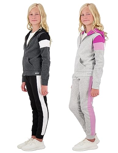 Hind Girls Jogger Sets 4 Piece Active Fleece Hoodies and Joggers Sweatpants for Girls Athletics