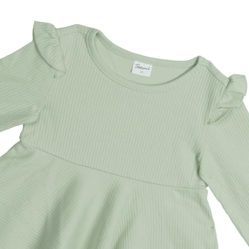 Sosomi Baby Girl Outfit 2T 24 months Fall Toddler Girls’ Clothes Ruffle Infan Cute Green Shirt Top + Leggings Pants Headband Sets Floral Kids Newborn Winter Little Girls Long Sleeve Clothing