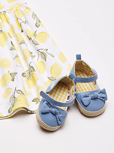 Hudson Baby baby girls Cotton Dress, Cardigan Shoe Set infant and toddler sweaters, Lemon, 3-6 Months US