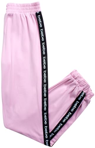 bebe Girls' Jogger Set - 2 Piece Yummy Fleece Hoodie Sweatsuit Kids Clothing Set (Size: 7-16), Size 7-8, Bleached Mauve