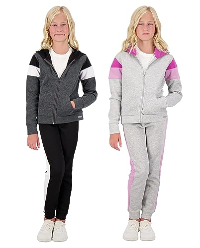 Hind Girls Jogger Sets 4 Piece Active Fleece Hoodies and Joggers Sweatpants for Girls Athletics