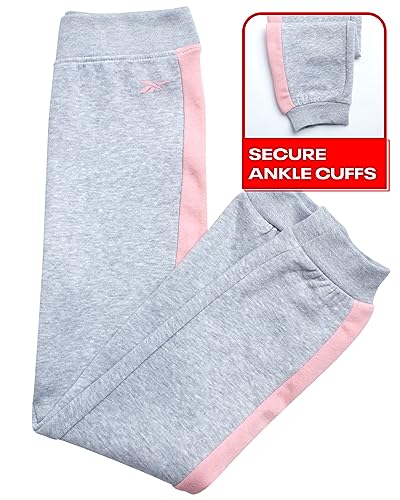 Reebok Girls' Sweatsuit Set - 2 Piece Fleece Hoodie and Jogger Sweatpants (Size: 7-12), Size 7, Quartz Pink