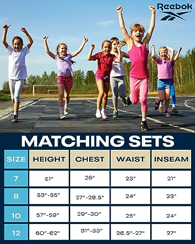 Reebok Girls' Sweatsuit Set - 2 Piece Fleece Hoodie and Jogger Sweatpants (Size: 7-12), Size 7, Quartz Pink