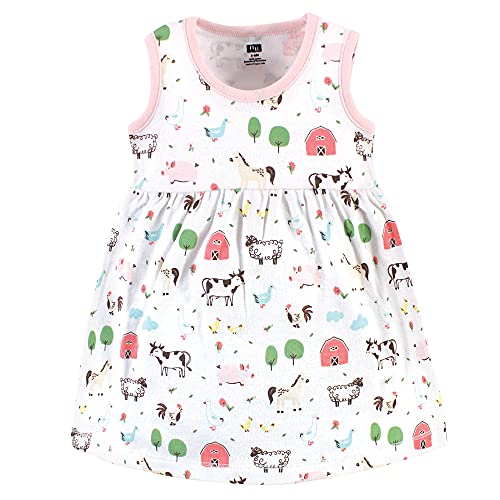 Hudson Baby Girls' Cotton Dress and Cardigan Set, Farm Animals, 18-24 Months