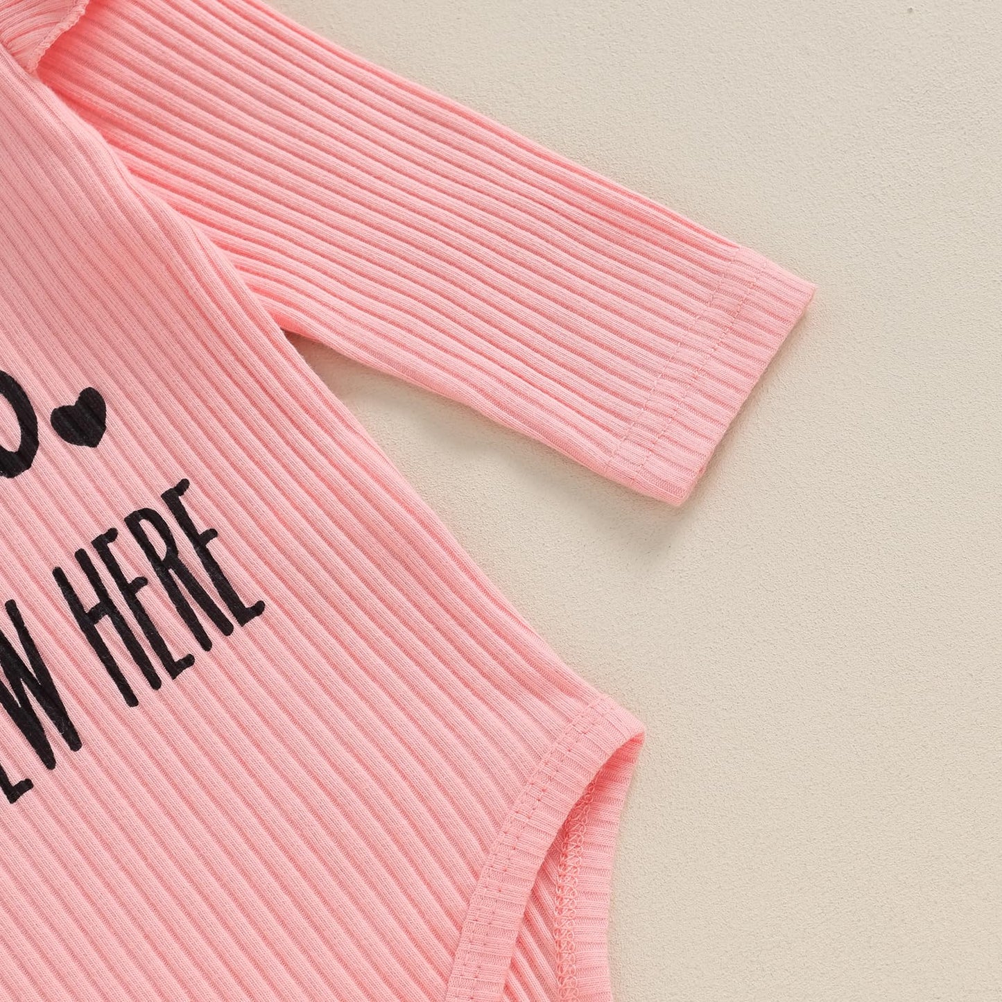Twopumpkin Newborn Baby Girl Clothes Outfits Rib Knit Onesie Romper Floral Pants Headband Hat Coming Home Outfit (Hello I'm New Here Pink, Newborn)