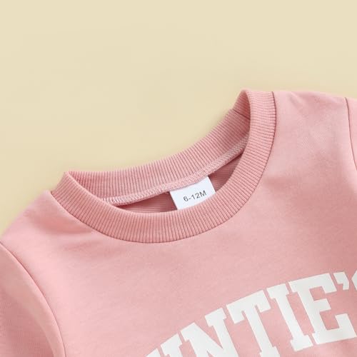 sdghg Infant Toddler Baby Girls Long Sleeve Shirts Letter Print Sweatshirts with Trousers 2Pcs Fall Winter Clothes Set (Pink, 2-3 Years)