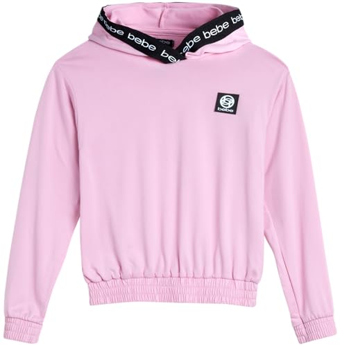 bebe Girls' Jogger Set - 2 Piece Yummy Fleece Hoodie Sweatsuit Kids Clothing Set (Size: 7-16), Size 7-8, Bleached Mauve