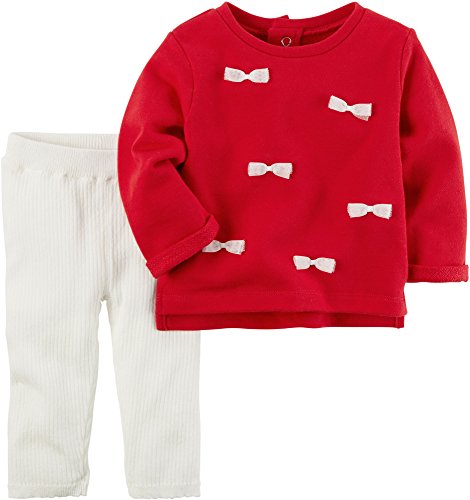 Carter's Baby Girls' 2 Piece Bow Top and Knit Leggings Set 9 Months