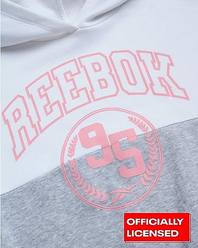 Reebok Girls' Sweatsuit Set - 2 Piece Fleece Hoodie and Jogger Sweatpants (Size: 7-12), Size 7, Quartz Pink